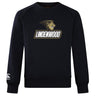 This ultra-soft black Lindenwood University Rugby Club Crew Sweatshirt by WRS Canterbury showcases "Lindenwood" and a lion logo on the front. An embroidered CCC logo adorns the left sleeve, adding a touch of elegance to this stylish wardrobe staple.