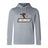 Lightweight gray hoodie from the Lindenwood University Rugby Club by WRS Canterbury, featuring a gold and black lion's head "Lindenwood" logo on the chest and a handy kangaroo pocket.