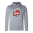 The Lincoln City Youth Rugby Club Lightweight Hoodie by WRS Canterbury features a light gray design, kangaroo pocket, and chest logo with a red rugby ball and cityscape, inspired by the Canterbury Club style.