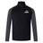The Lindenwood University Rugby Women's Elite First Layer by EMB Canterbury is a black and gray long-sleeve sweatshirt featuring a half-zip, moisture-wicking VapoDri technology, and a panther logo with "Lindenwood" on the chest for stylish performance.