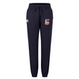 The Lincoln City Youth Rugby Women's Leisure Sweatpant by EMB Canterbury features a drawstring waist, elastic cuffs, and embroidered logos, made from soft organic cotton for comfortable style.