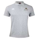 The Lindenwood University Rugby Waimak Polo by EMB Canterbury is crafted from a comfortable cotton polyester blend. It features the classic Canterbury logo and "UNDERWOOD" insignia on the chest, complemented by three buttons for a timeless look.