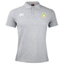 Light grey women's polo shirt with a collar, featuring a white Canterbury logo on the right chest and a green-yellow emblem on the left—perfect as the EMB Canterbury Littleton Women Rugby Club Waimak Polo.