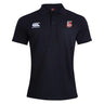 The Lincoln City Youth Rugby Waimak Polo by EMB Canterbury is a black polo with short sleeves, a collar, Canterbury logo, and Lincoln City FC badge—styled after the classic CCC Waimak Rugby Polo.