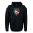 A black WRS Augusta Leicester Tigers 60/40 Pullover Hoodie, crafted from athletic fleece and featuring the iconic logo on the front—ideal for any rugby enthusiast.