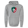 WRS Augusta's Leicester Tigers 60/40 Pullover Hoodie is a gray athletic fleece with the team logo prominently displayed on the front, making it ideal for any rugby enthusiast.