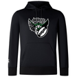 Black hoodie with a "Chicago Valkyries Club" graphic featuring an eagle and the word "monster" on the front, designed with a drawstring hood and kangaroo pocket. Designed by WRS Canterbury.