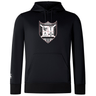Troy University Rugby Club Lightweight Hoodie by WRS Canterbury with a kangaroo pocket and a drawstring hood, featuring a white and red crest design with symbols on the chest.