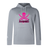 Gray SUNY Maritime Club Lightweight Hoodie with a pink "mariners" logo featuring a skull and crossed swords printed on the front by WRS Canterbury.