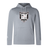 Gray Troy University Rugby Club lightweight hoodie by WRS Canterbury with a graphic shield design on the chest displaying various symbols, featuring a drawstring hood and a kangaroo pocket.
