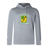 Gray hooded sweatshirt featuring the Blackthorn RFC Club logo with a green and yellow emblem and a kangaroo pocket by WRS Canterbury.