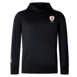 The West Potomac RFC Club Lightweight Hoodie by WRS Canterbury features a drawstring hood, kangaroo pocket, small white and red crest on the left chest, and a white logo on the left sleeve.