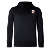 The West Potomac RFC Club Lightweight Hoodie by WRS Canterbury features a drawstring hood, kangaroo pocket, small white and red crest on the left chest, and a white logo on the left sleeve.