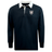 EMB Mudoo Navy blue Troy University Rugby Classic Long Sleeve Solid Rugby Jersey with a white collar and a small shield logo on the left chest, featuring a front placket with two buttons.