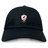 The EMB S&S Activewear West Potomac RFC Adult Low-Profile Cotton Twill Dad Cap is black and features an embroidered shield-shaped team logo with a star, rugby ball, and "1963" on the front.