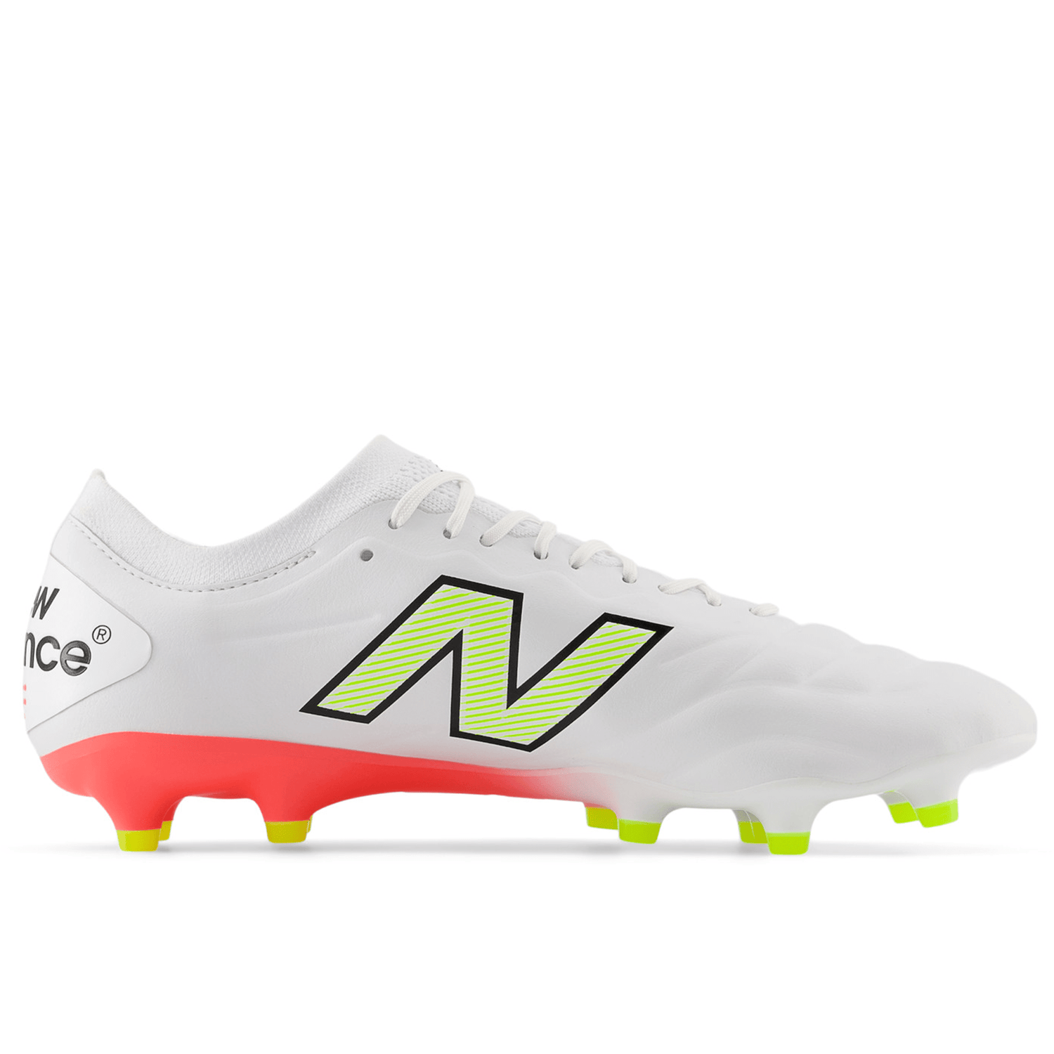 New Balance 442 v2 Elite FG Wide Boots - White/Energy Red/Hi-Lite