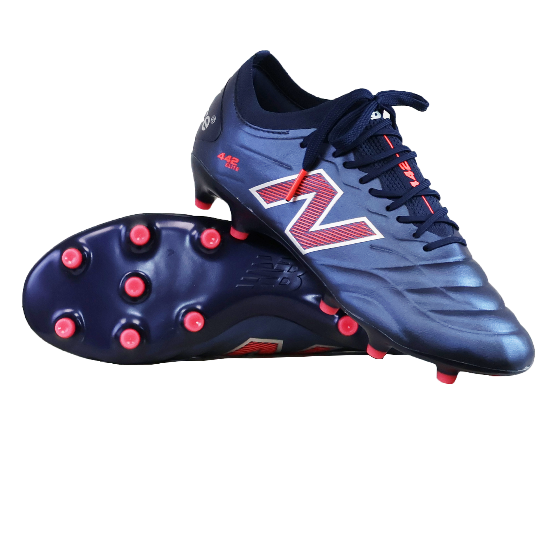 New Balance 442 v2 Elite FG Wide Boots - Navy/Energy Red / World