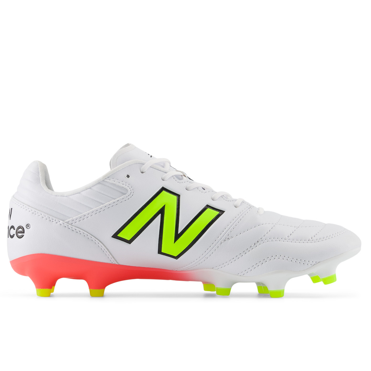 New Balance 442 v2 Pro FG Wide Boots - White/Energy Red/Hi-Lite