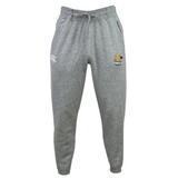 The Maryville Whamsters Rugby Leisure Sweatpant by EMB Canterbury are gray athletic sweatpants, made from organic cotton with a drawstring waist and featuring the EMB Canterbury logo on the right leg.