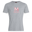 The San Joaquin Memorial Club Plain Tee by WRS Canterbury is a light gray cotton blend short-sleeve shirt with a large red “M” and rugby goal graphic above “RUGBY” printed on the chest.