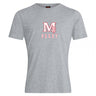 The San Joaquin Memorial Club Plain Tee by WRS Canterbury is a light gray cotton blend short-sleeve shirt with a large red “M” and rugby goal graphic above “RUGBY” printed on the chest.