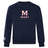 The San Joaquin Club Crew Sweatshirt by WRS Canterbury features "M Rugby" and a cross on the chest, ultra-soft navy blue fabric, and a small embroidered CCC logo on the left sleeve.