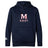 The San Joaquin Club Lightweight Hoodie by WRS Canterbury features a large "M" and cross above "RUGBY" on the chest, kangaroo pocket, and Canterbury logo on the left sleeve. Navy blue, lightweight, perfect for comfort and style.