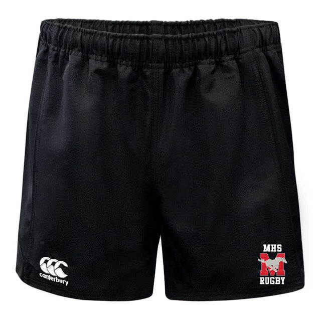 Made from recycled fabric, the Memorial High School Player's Drill Short by EMB Canterbury comes in black and showcases the "CCC" Canterbury logo on the left hem as well as the "MHS RUGBY" logo on the right. These shorts include a comfortable elastic waistband, making them ideal for both play and practice.