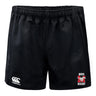Made from recycled fabric, the Memorial High School Player's Drill Short by EMB Canterbury comes in black and showcases the "CCC" Canterbury logo on the left hem as well as the "MHS RUGBY" logo on the right. These shorts include a comfortable elastic waistband, making them ideal for both play and practice.