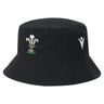 Introducing the Wales WRU 26/27 Bucket Hat by Macron – a stylish accessory adorned with the embroidered Welsh Rugby Union logo on the front and a subtle white Macron logo on the side, making it a must-have for dedicated Welsh rugby fans.