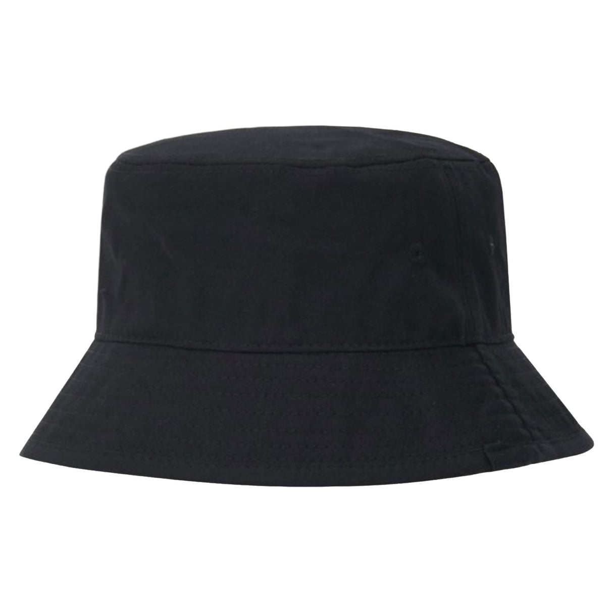 The Wales WRU 26/27 Bucket Hat by Macron features a wide brim and classic black design, making it the perfect accessory for any Welsh rugby supporter seeking timeless style. Displayed against a white background.