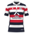 The New England Free Jacks MLR 25/26 Replica Home Jersey by Macron features red, white, and navy stripes, the Alloy Therapeutics logo, and a chest crest.