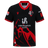 The Utah Warriors MLR 25/26 Replica Home Jersey by Macron features black and red colors, a stylized mountain design, team logo on the chest, "Intermountain Health" sponsor text, and official Major League Rugby detailing.