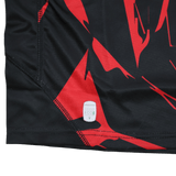 Close-up of the Utah Warriors MLR 25/26 Replica Home Jersey by Macron, featuring a "macron eco" label sewn into the seam—a sustainable touch on this official Major League Rugby apparel.