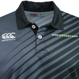 A close-up of the Teamatical CANTERBURY ECO-SUBLIMATE SS PERFORMANCE POLO - MENS, showcasing its advanced performance fabric and moisture-wicking features.