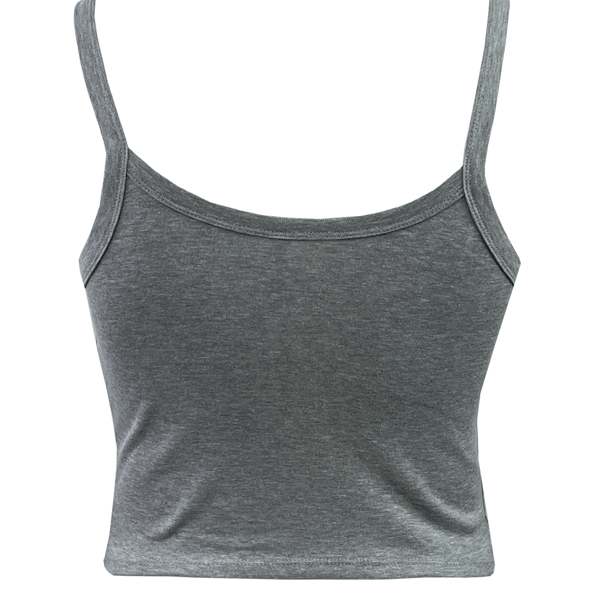 The Women's Modish Rugger Limited Edition "We Scrum in Peace" Muscle Crop Tank is a chic gray sleeveless top set against a white background, ideal for fashion-forward rugby enthusiasts.
