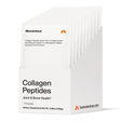 A white box of Momentous COLLAGEN PEPTIDES 10-Pack Travel Pouches, labeled for joint, bone, tendon, and ligament health, with product and serving details visible on the front.