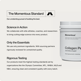 Momentous Collagen Peptides, from Momentous, highlights expert collaboration, premium ingredients, and rigorous quality testing—supporting joint health and skin elasticity.