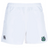 Introducing the Naperville Crusaders Player's Drill Short by Canterbury: these white rugby shorts feature the Crusaders Rugby logo on the right leg and an embroidered EMB Canterbury logo on the left leg, crafted from recycled fabric.