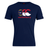 The Canterbury North Carolina CCC Flag Club T-shirt by WRS Canterbury is navy blue, featuring the state flag emblem, red "canterbury" text, and the Canterbury Kiwi Logo on the front.