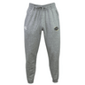 The NE Florida Touch RFC Leisure Sweatpant by EMB Canterbury features a gray color, elastic waistband, drawstring, and embroidered logos on both upper legs. It is crafted from organic cotton and recycled polyester and is showcased against a white background.