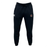 NOVA RFC Leisure Sweatpant by EMB Canterbury in black features a sustainable design with a drawstring waist, an embroidered logo on the left thigh, and white text on the right thigh.