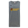 The Norwich University Women's Rugby Tempo Vapodri Singlet by WRS Canterbury is a gray athletic tank top featuring "NZ WOMEN'S RUGBY" in yellow and maroon, with a black Canterbury logo. Made from recycled polyester with VapoDri for comfort.