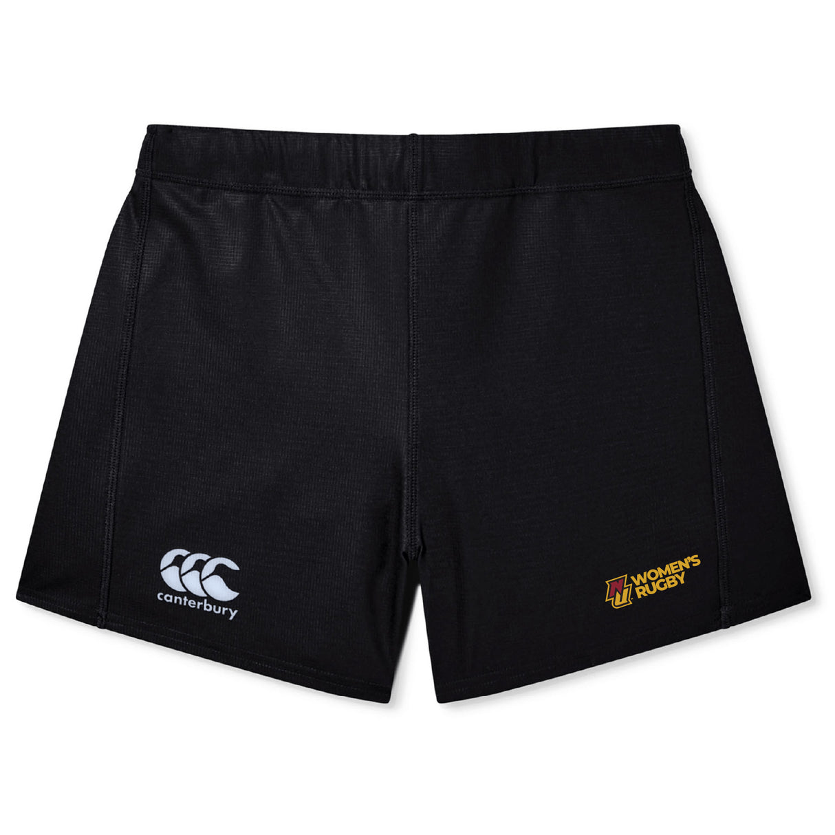 The EMB Canterbury Norwich University Women's Rugby Yokohama Shorts feature the logo on the left leg and a Women's Rugby logo on the right, making them ideal for fans of women's rugby.