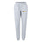 Light grey Norwich University Women's Rugby Leisure Sweatpant by EMB Canterbury for women, made from organic cotton with a drawstring waist, side pockets, and two embroidered logos—one white, one yellow and maroon reading "Women's Rugby.