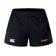 The Norwich University Women's Rugby Advantage Short 2.0 by EMB Canterbury features the Canterbury logo on the left leg and a "Women's Rugby" emblem on the right, blending classic style with sustainable performance.