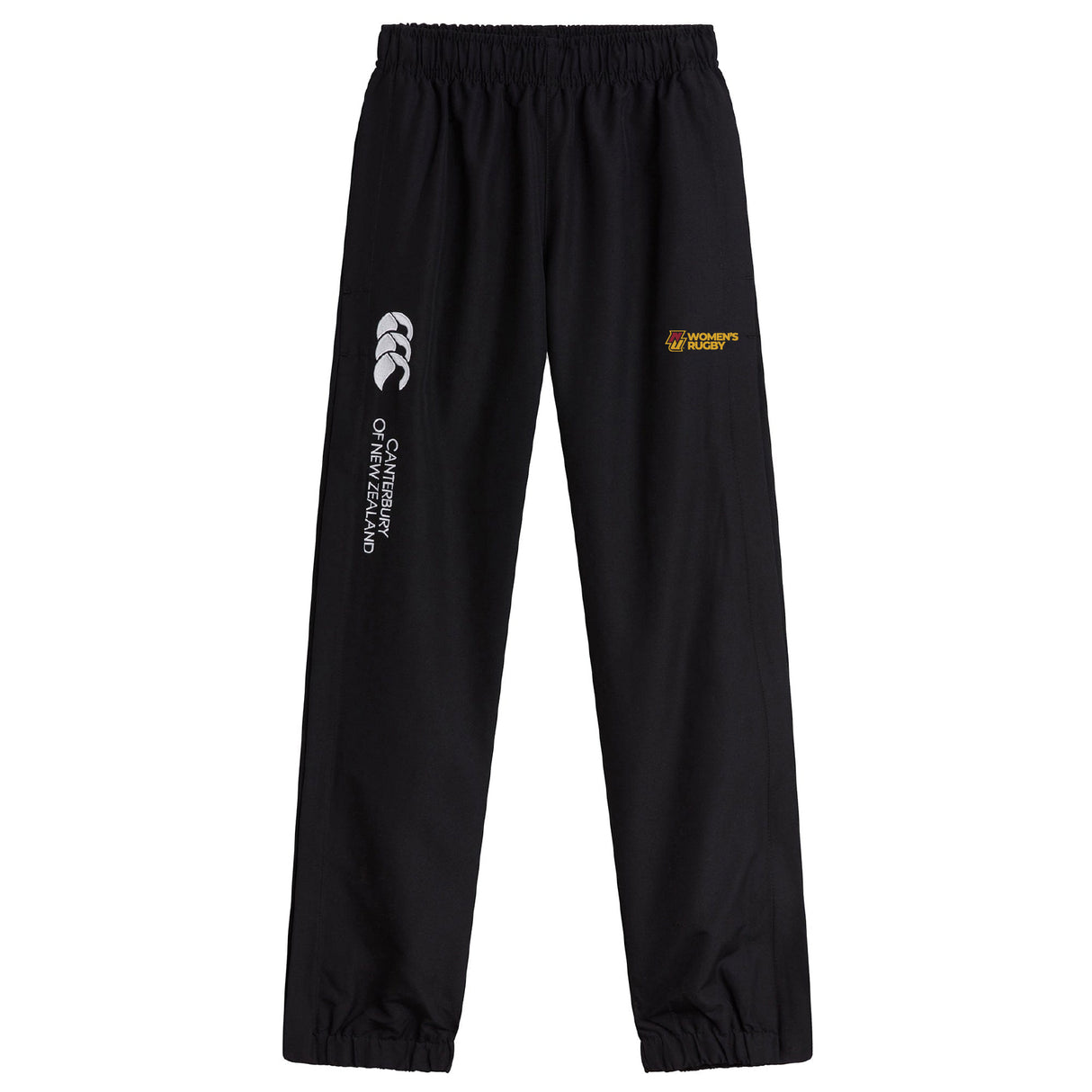 Stay comfortable and stylish in the Norwich University Women's Rugby Cuffed Hem Stadium Pant by EMB Canterbury, featuring an elastic waistband and branded detailing—ideal stadium pants for any women's rugby fan.