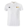 The Norwich University Women's Rugby Waimak Polo by EMB Canterbury features short sleeves, a collar with buttons, the classic Canterbury logo on the left chest, and a "Women's Rugby" logo on the right—ideal for rugby fans.