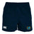 The New York Police Dept. Rugby Player's Drill Shorts by EMB Canterbury are navy blue athletic shorts crafted from recycled fabric, showcasing a Canterbury logo on the left leg and a crest logo on the right leg.