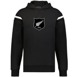 The WRS Augusta New Zealand Heritage Prep Vintage Shield Hoodie features white sleeve stripes, a white fern emblem, and "1884" on the chest for a classic New Zealand look.